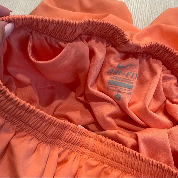 NIKE Dri-Fit Brief Lined Orange Running Shorts - Picture 7 of 9